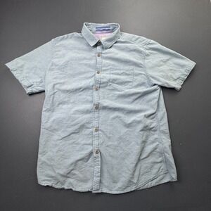 Colours Alexander Julian Organic Cotton Button Up Shirt Men's XL Short Sleeve
